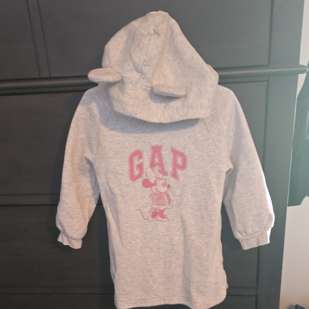 GAP Gray Pink Logo Hooded Sweatshirt